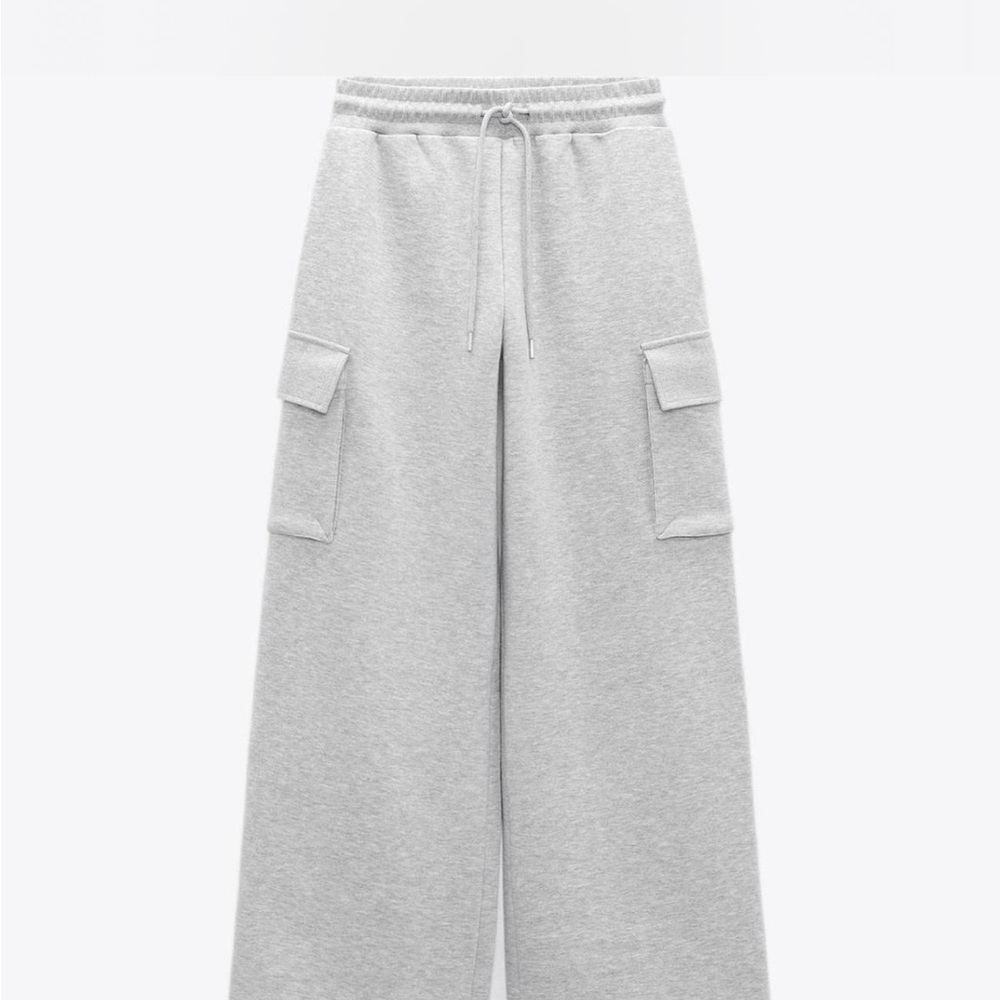 Zara Light Gray Cargo Sweatpants